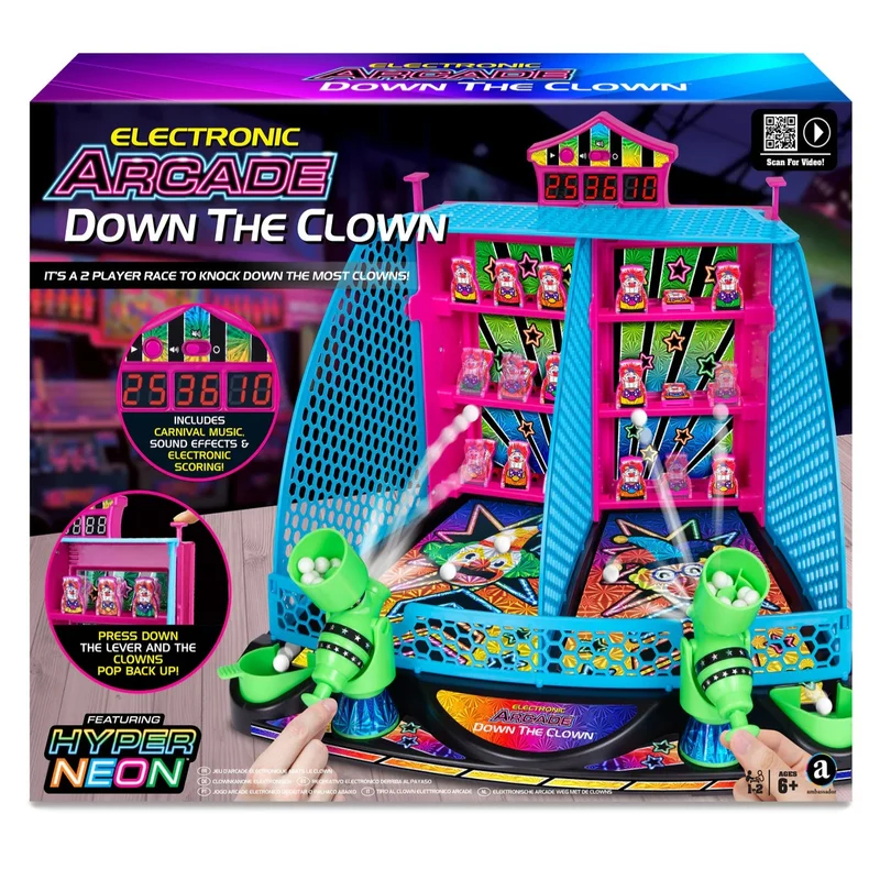 Ambassador Electronic Arcade Down-The-Clown (Hyper Neon Series)