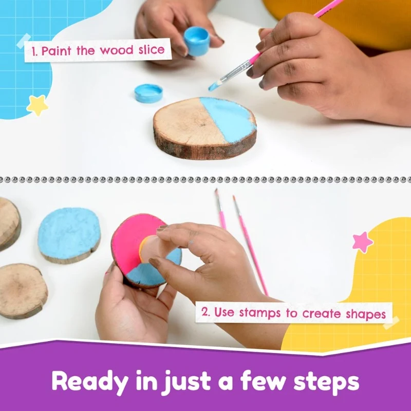 Bloomingo Coastal Coasters Wood Painting Art Kit