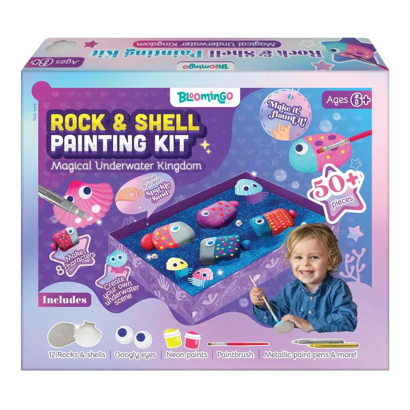 Bloomingo Rock & Shell Painting Kit - Magical Underwater Kingdom