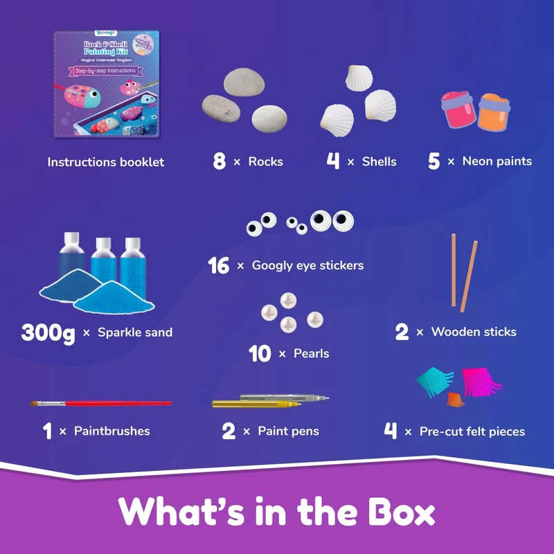 Bloomingo Rock & Shell Painting Kit - Magical Underwater Kingdom