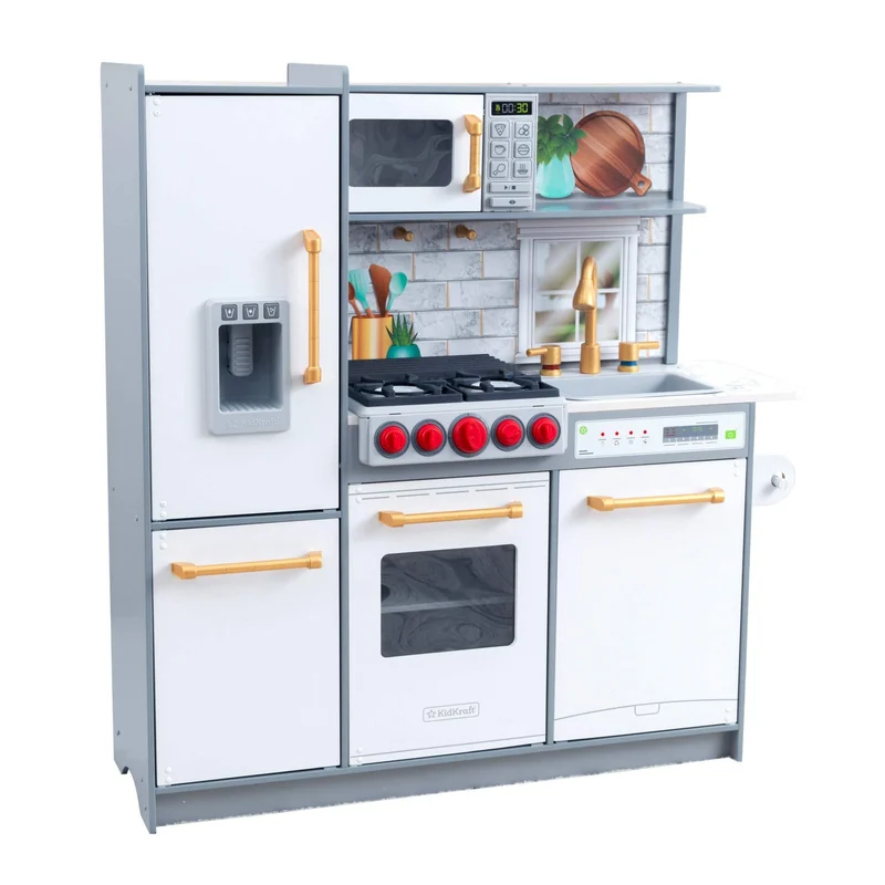 KidKraft Uptown Elite White Play Kitchen with EZ Kraft Assembly