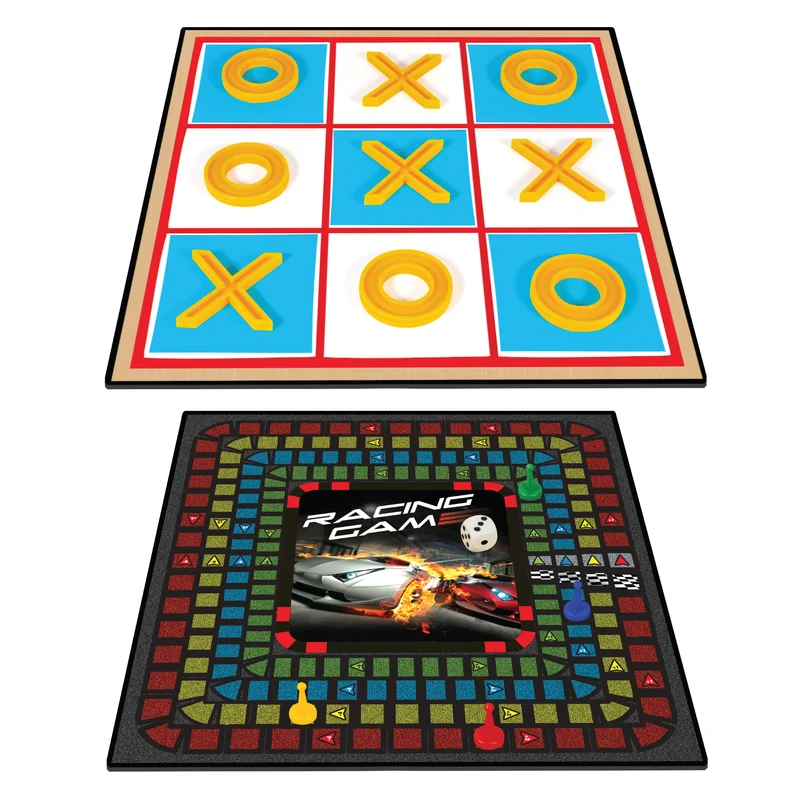 Ambassador - Classic Games - 2-in-1 Basic Racing Game & Tic-Tac-Toe