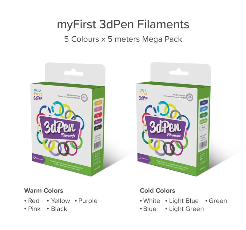 myFirst - Filaments - 3D Pen - 5 Colours - Cold