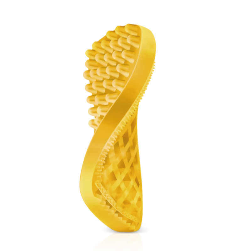 Pet+Me Medium Silicone Brush For Short Or Silky Longhair Dog(Yellow)
