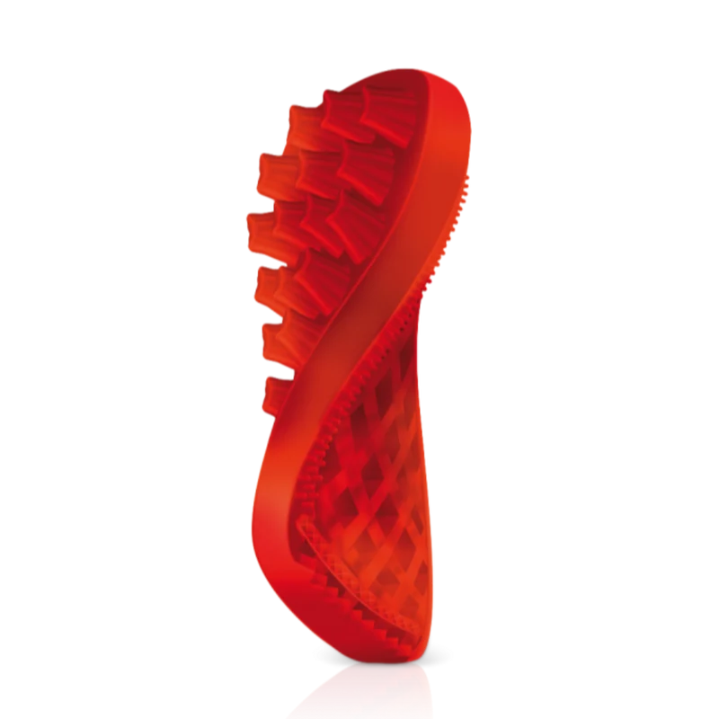 Pet+Me Firm Silicone Brush For Longhair Dog(Red)