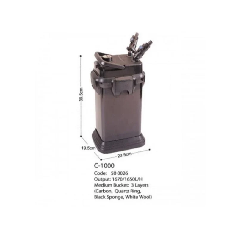 KW Zone FDC1000 Dophin Canister Filter Without UV 1000L/H