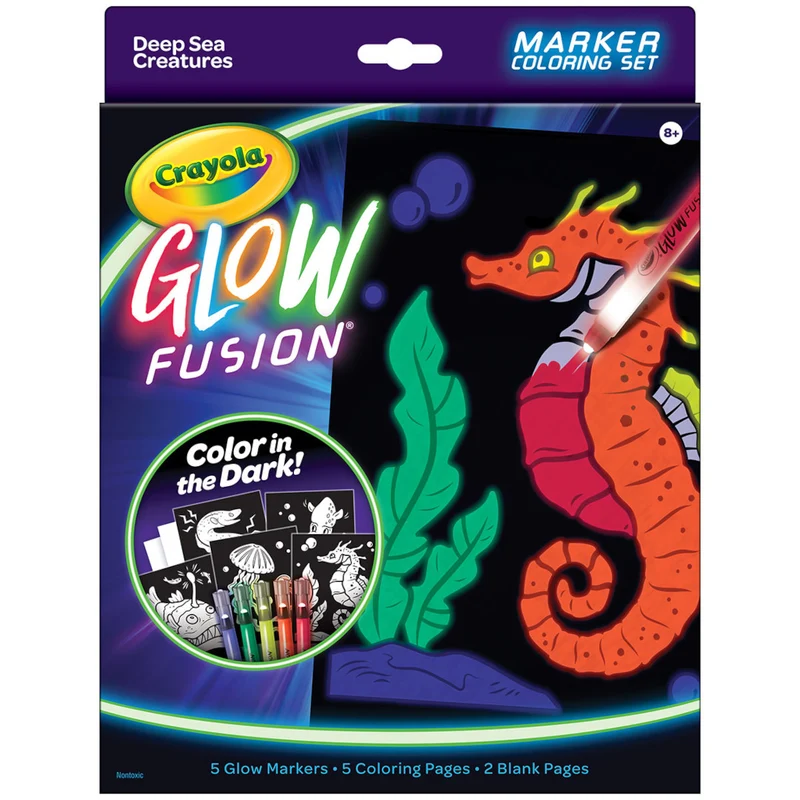 Crayola Glow Fusion, Marker Coloring Set, Deep Sea Creatures