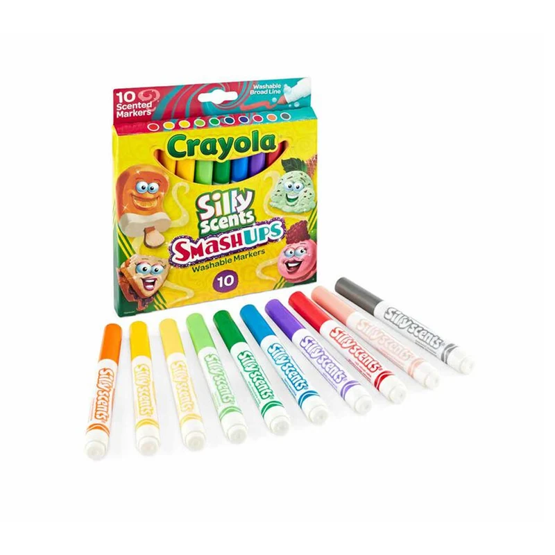 Crayola 10 Ct Silly Scents Smash Ups, Broad LIne Dual-Ended Washable Markers