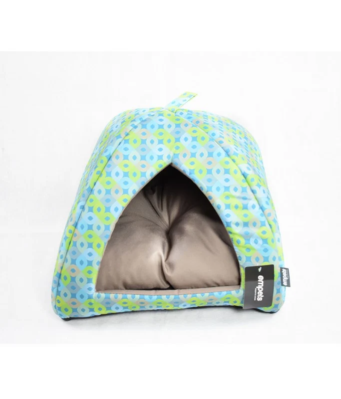 Empets Igloo House With Cushion Modern, Printed Light Green