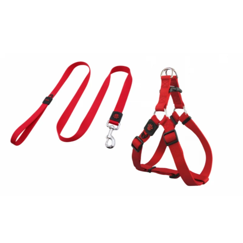 Doco 4Feet Signature Step In Harness & Nylon Leash L, Red