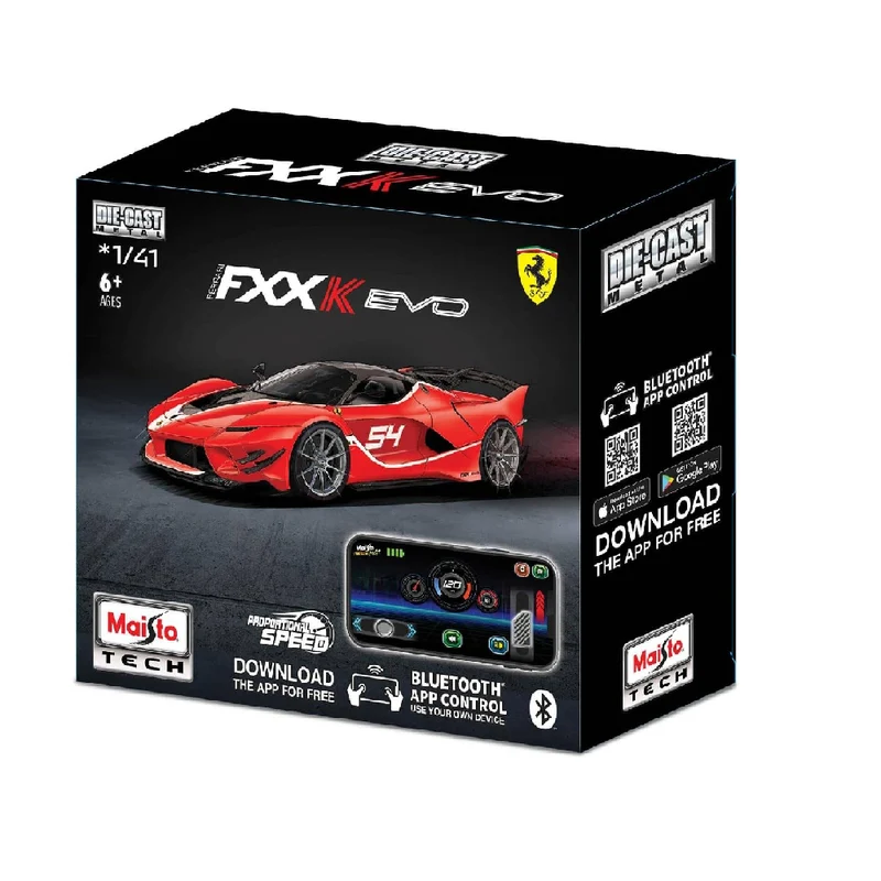 Maisto 1:41 Mini Metal R/C BT Car - Ferrari Fxxk EV 20-23020 (82650F)