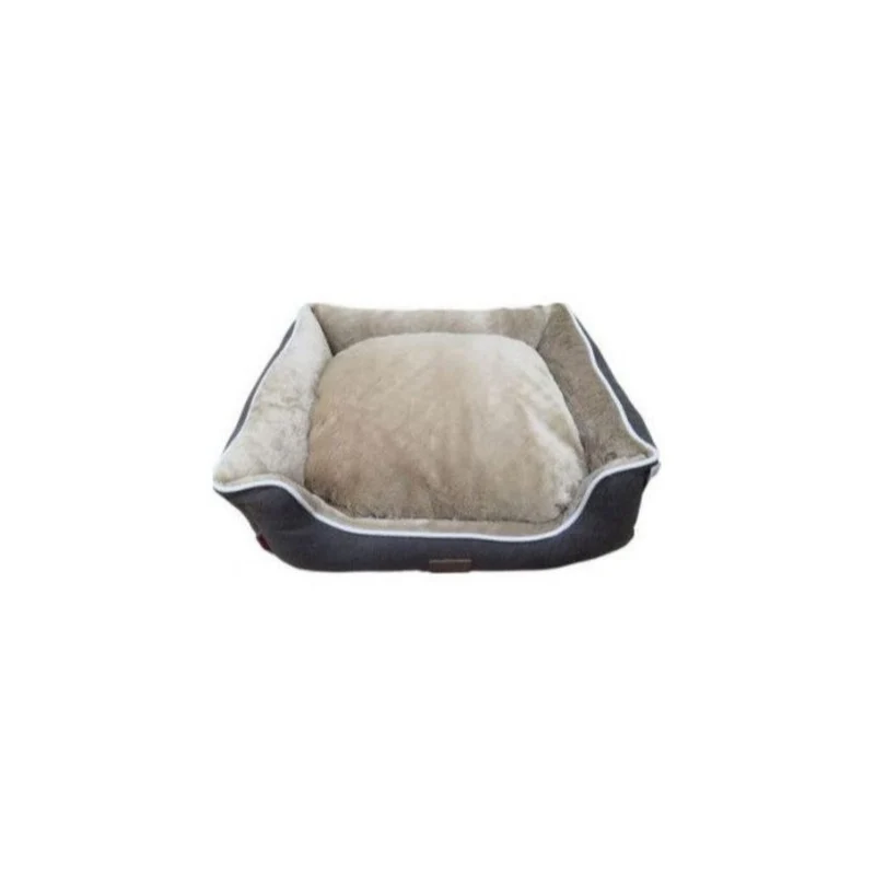 Catry Pet Cushion Luxury Velvet Black & Beige