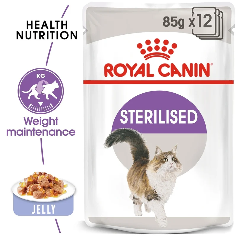 Royal Canin FHN Feline Breed Nutrition Sterilised Jelly Cat Wet Food12x85gm