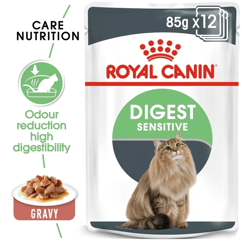 Royal Canin FCN Feline Care Nutrition Digest Sensitive Gravy Wet Cat Food 12x85gm