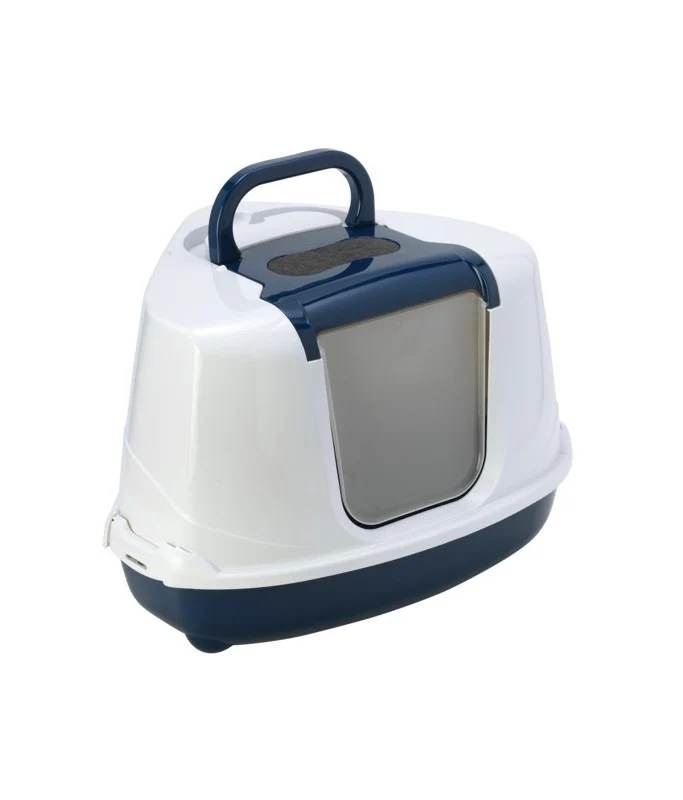 Moderna Flip Corner - Closed Litter Box, w.Odor Filter 55.7 x 45.1 x H38.2 cm, Blueberry Color