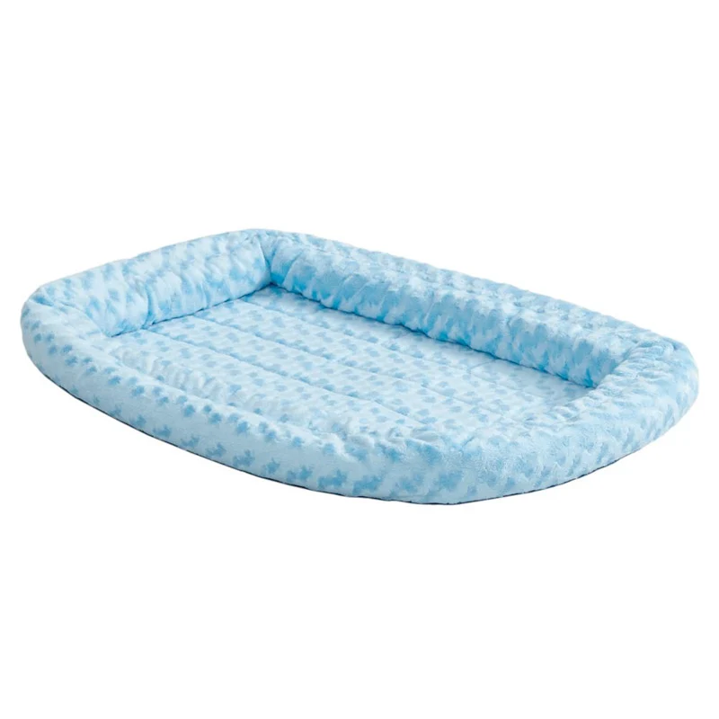 Midwest Quiet Time Fleece Double Bolster Bed Blue 22inch