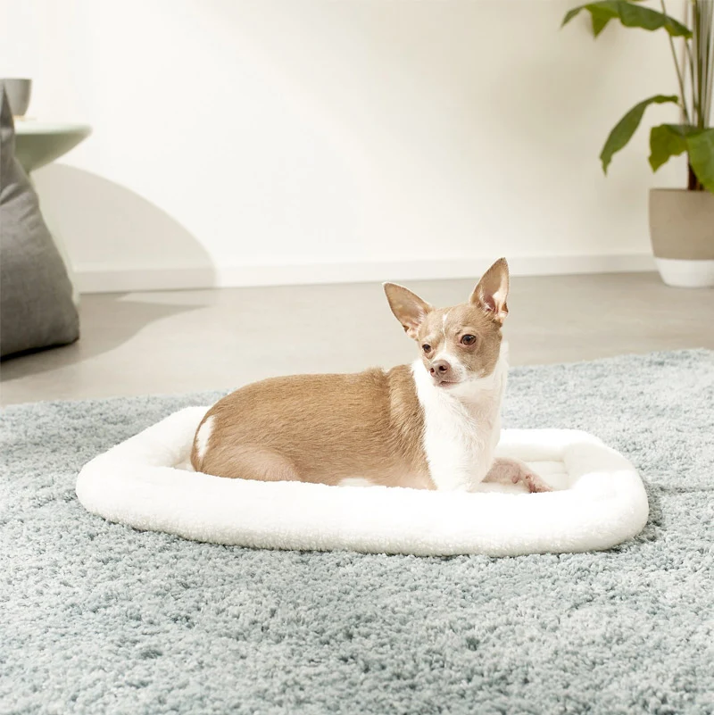 Midwest Quiet Time Deluxe Fleece Double Bolster Bed White 24inch
