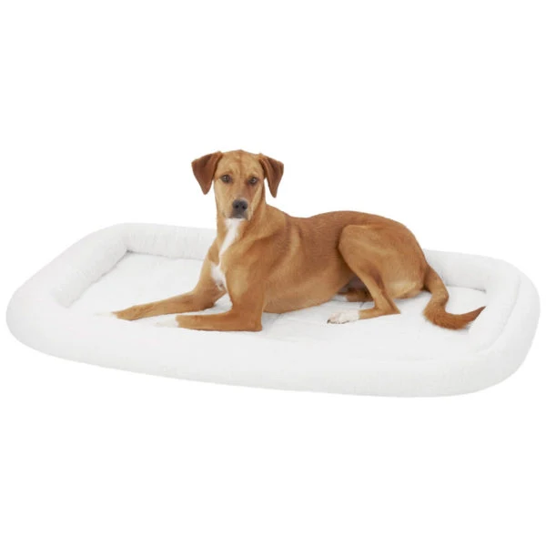 Midwest Quiet Time Deluxe Fleece Double Bolster Bed White 24inch