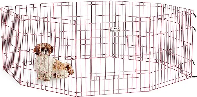 Midwest Pink Exercise Pen with Door Pink 24inch