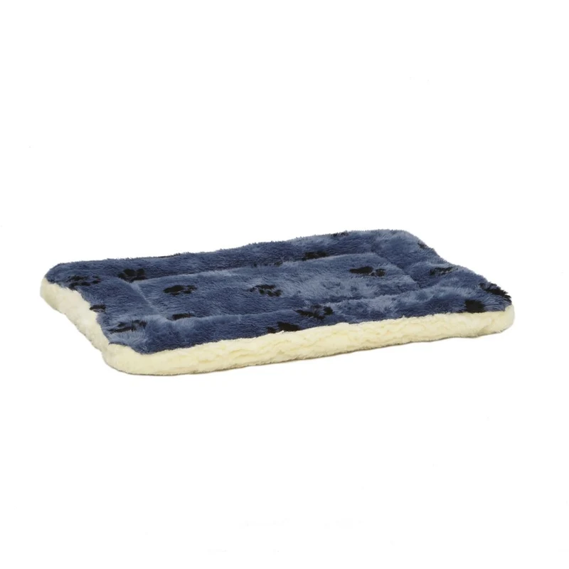 Midwest Fleece Paw Print Reversible Bed Blue / White 48inch