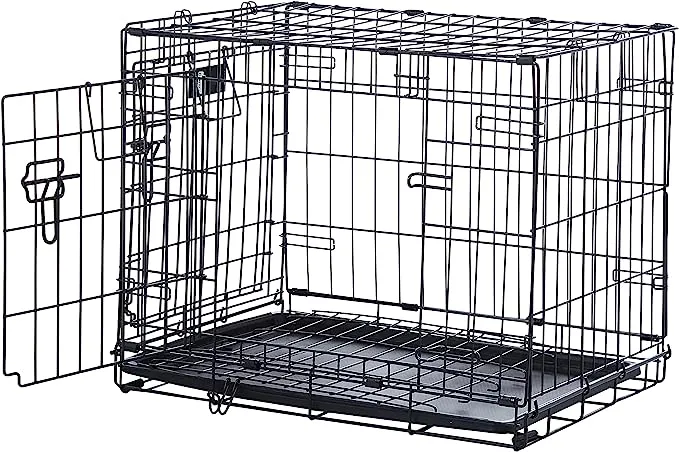Midwest Crate Life Stages Double Door, Black, 24 Inches