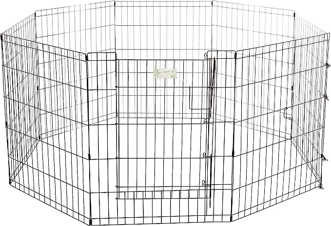 Midwest Black Exercise Pen With Full Max Lock Door Black 30inch