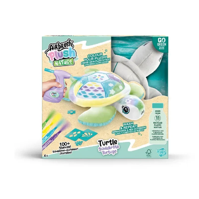 Airbrush Plush Nature - Green Turtle
