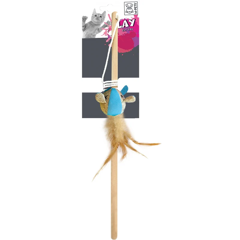 M-PETS Mouse Cat Wand Assorted Colors