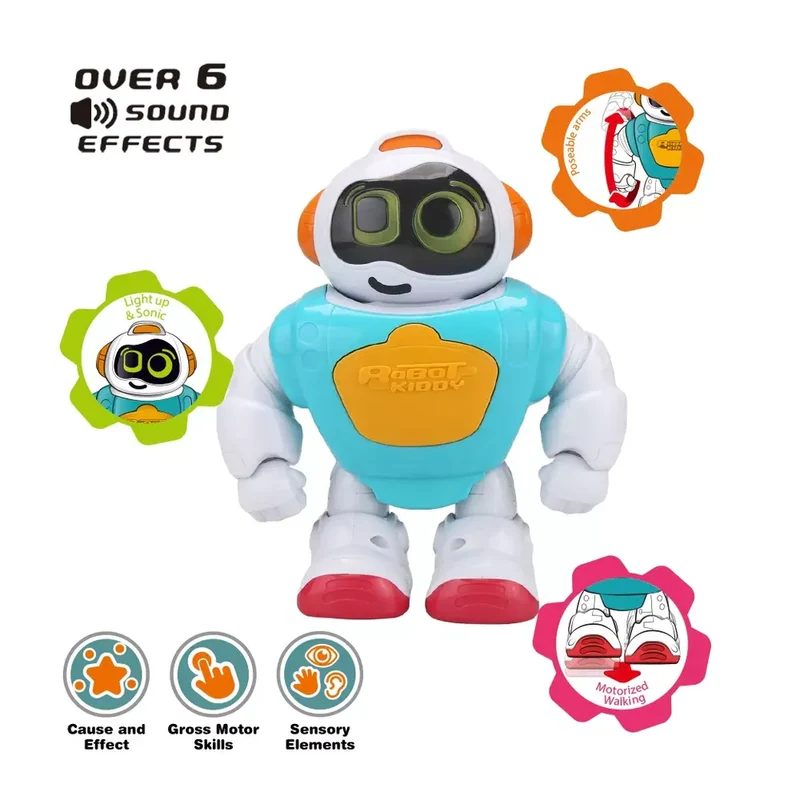 Robot Kiddy! B/O Preschool Walking Robot with Light & Sound