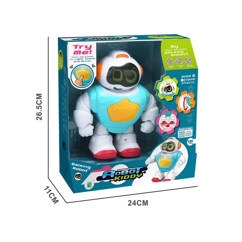Robot Kiddy! B/O Preschool Walking Robot with Light & Sound