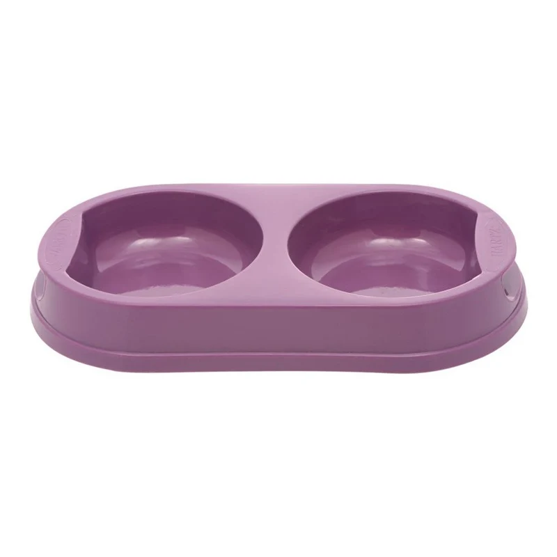 Hartz Double Pet Dish Large 30x15 cms, Purple