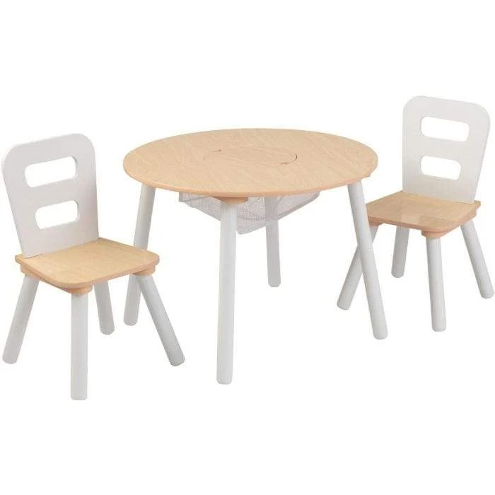 Kidkraft Round Table & 2 Chair Set - Natural White