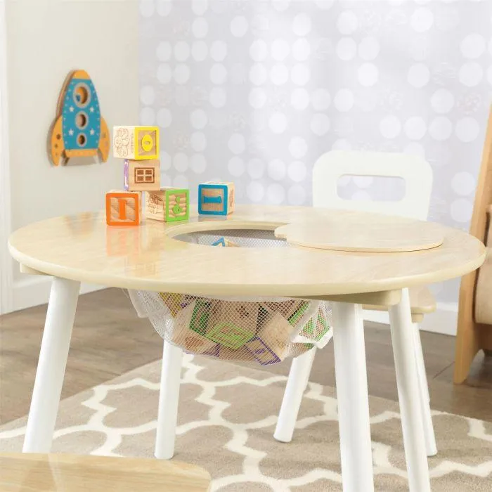 Kidkraft Round Table & 2 Chair Set - Natural White