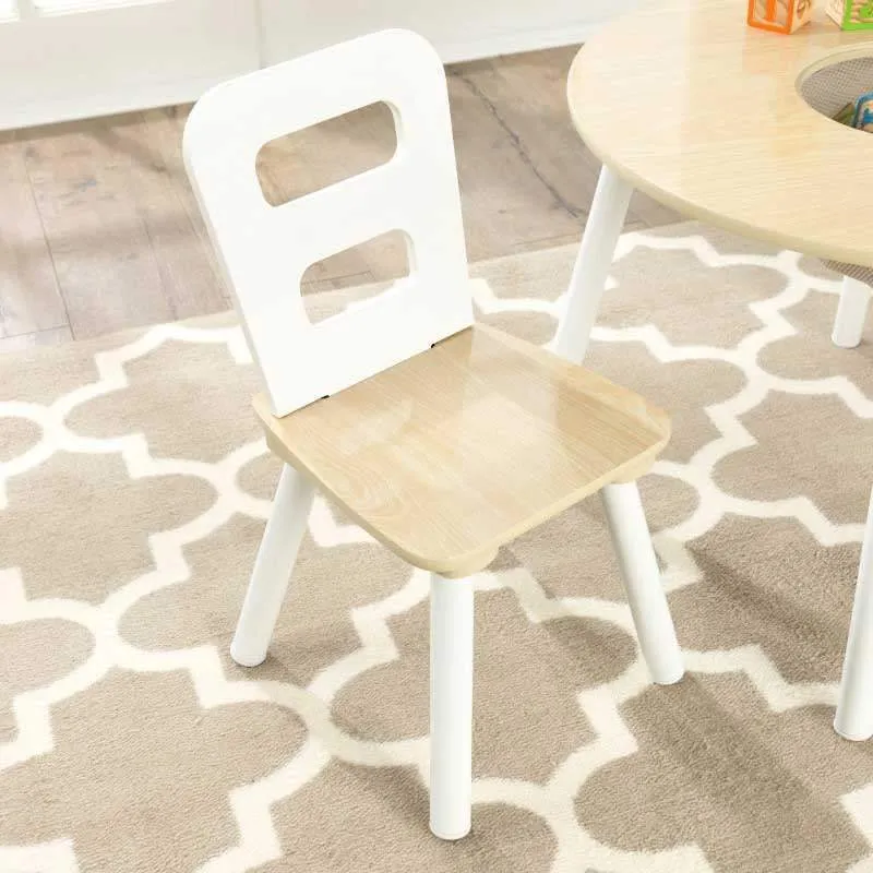 Kidkraft Round Table & 2 Chair Set - Natural White