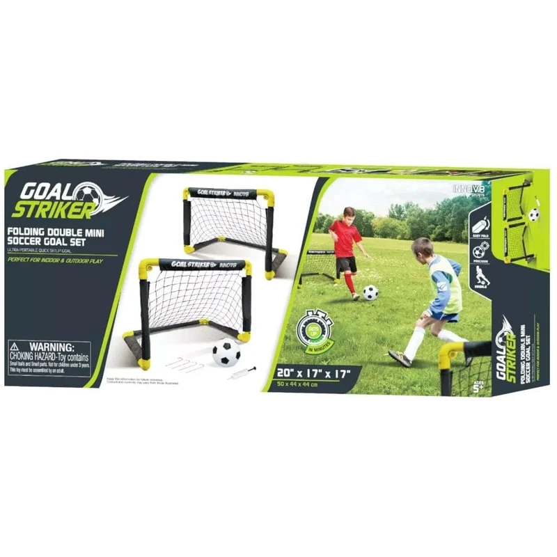Hatim Hostfull Folding Double Mini Soccer Goal Set