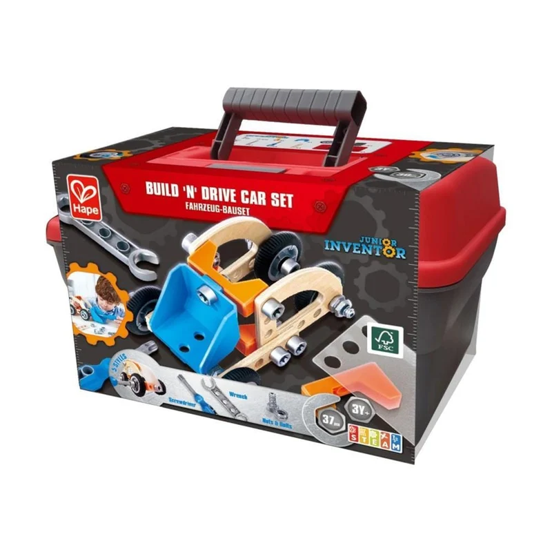 Hape Build 'n' Drive Car Set