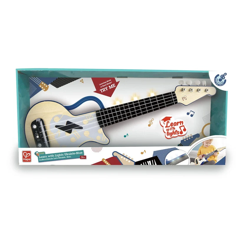 Hape Learn with Lights Ukulele - Blue