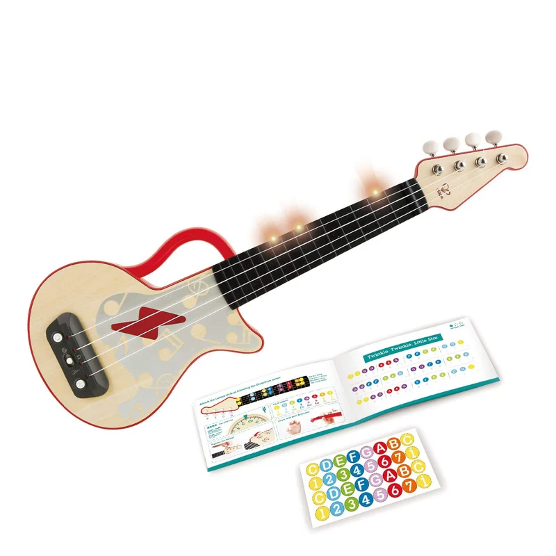 Hape Learn with Lights Ukulele - Red