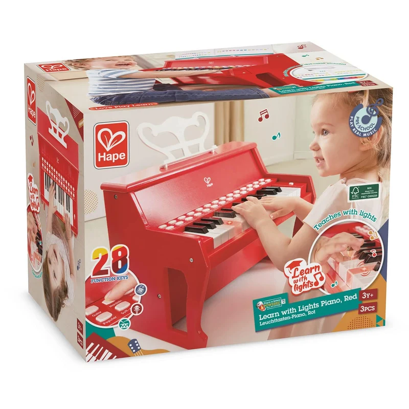 Hape Learn with Lights Piano / Red
