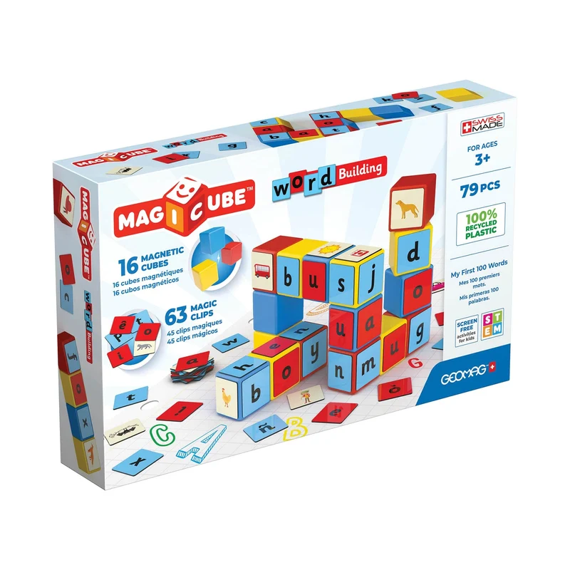 Geomag Magicube Word Building Recycled Clips 79 pcs