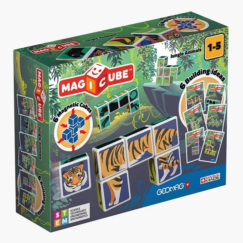 Geomag Magicube Printed Jungle Animals + Cards 9 pcs