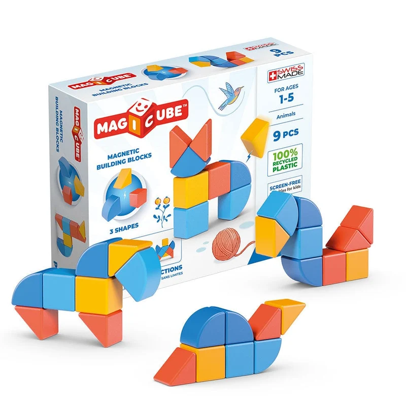 Geomag Magicube 3 Shapes Recycled Animals 9 pcs