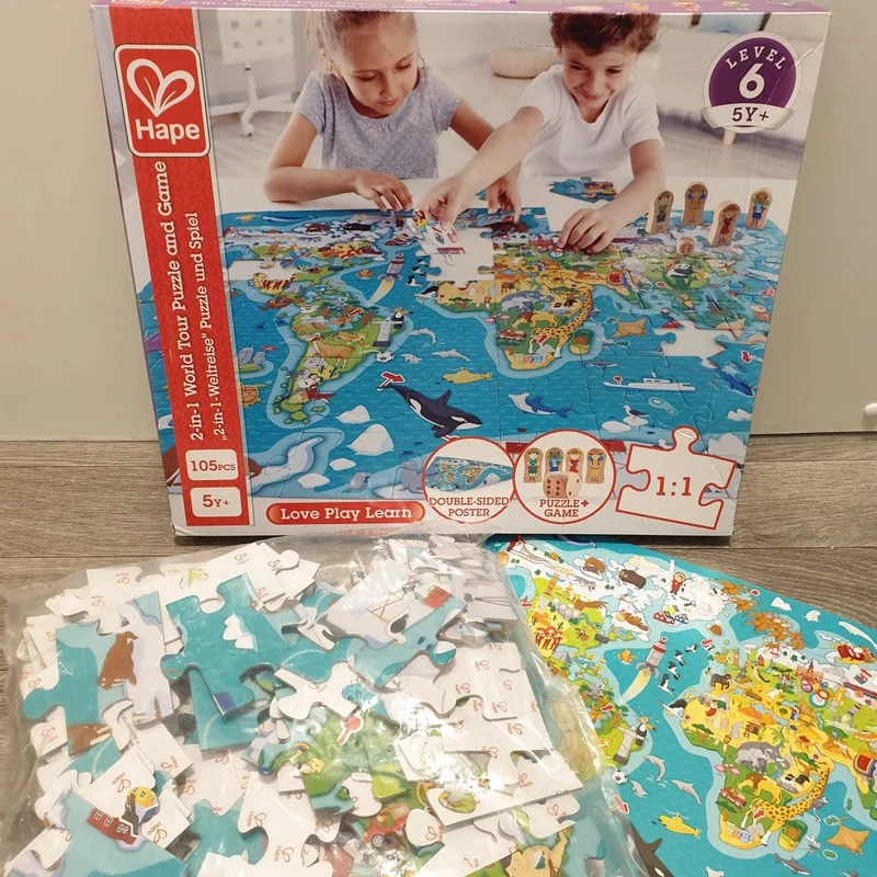 Hape 2-In-1 World Tour Puzzle And Game