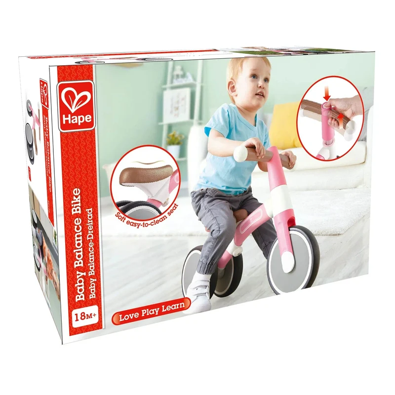 Hape First Ride Balance Bike - Light Pink