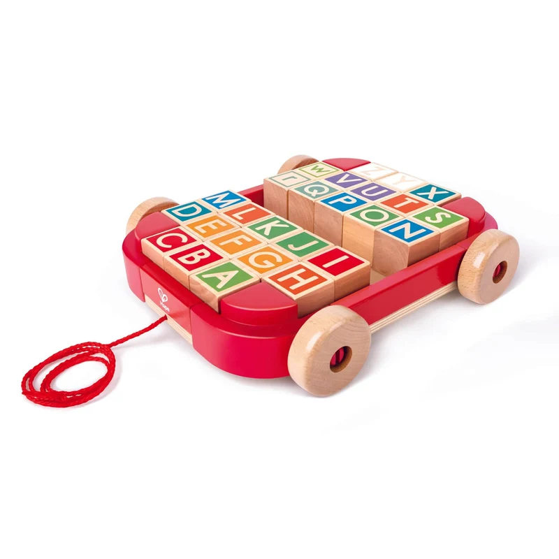 Hape Pull-along Cart with Stacking Blocks