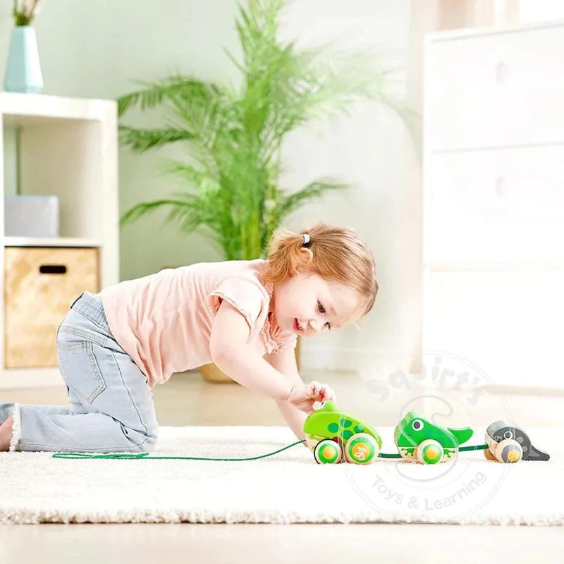 Hape Pull-Along Frog Family
