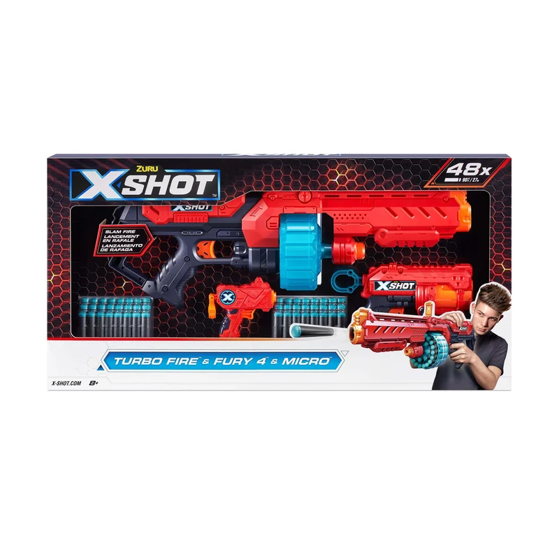 X-Shot Combo Pack Turbo Fire/Fury 4 & Micro