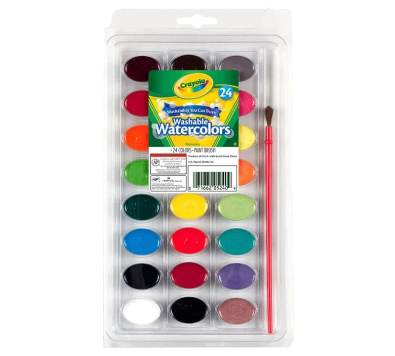 Crayola Washable Watercolors with Brush 24pc