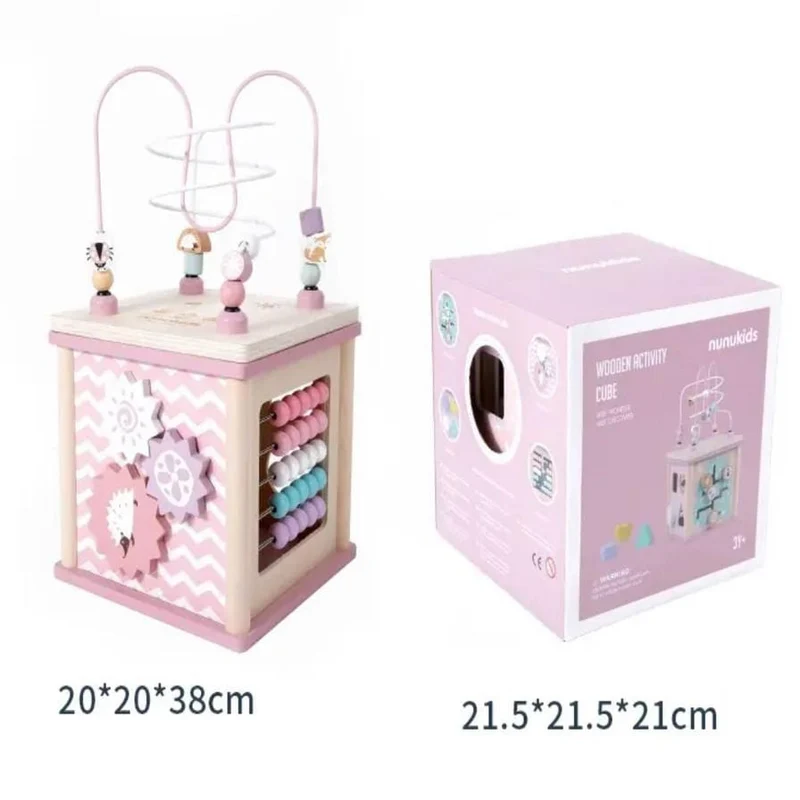 Woody Buddy - Activity Cube - Pink
