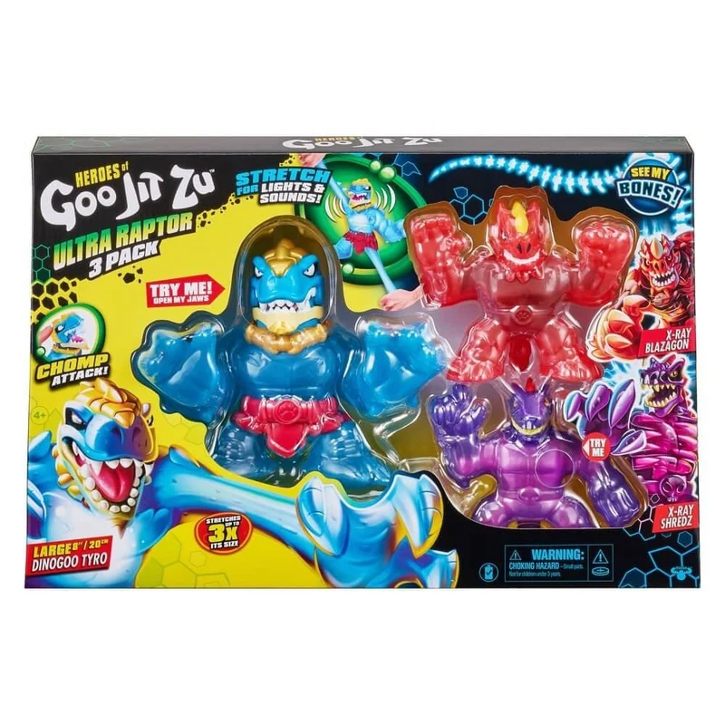 Heroes of Goo Jit Zu Ultra Raptor Dino Figure Set (Pack of 3)